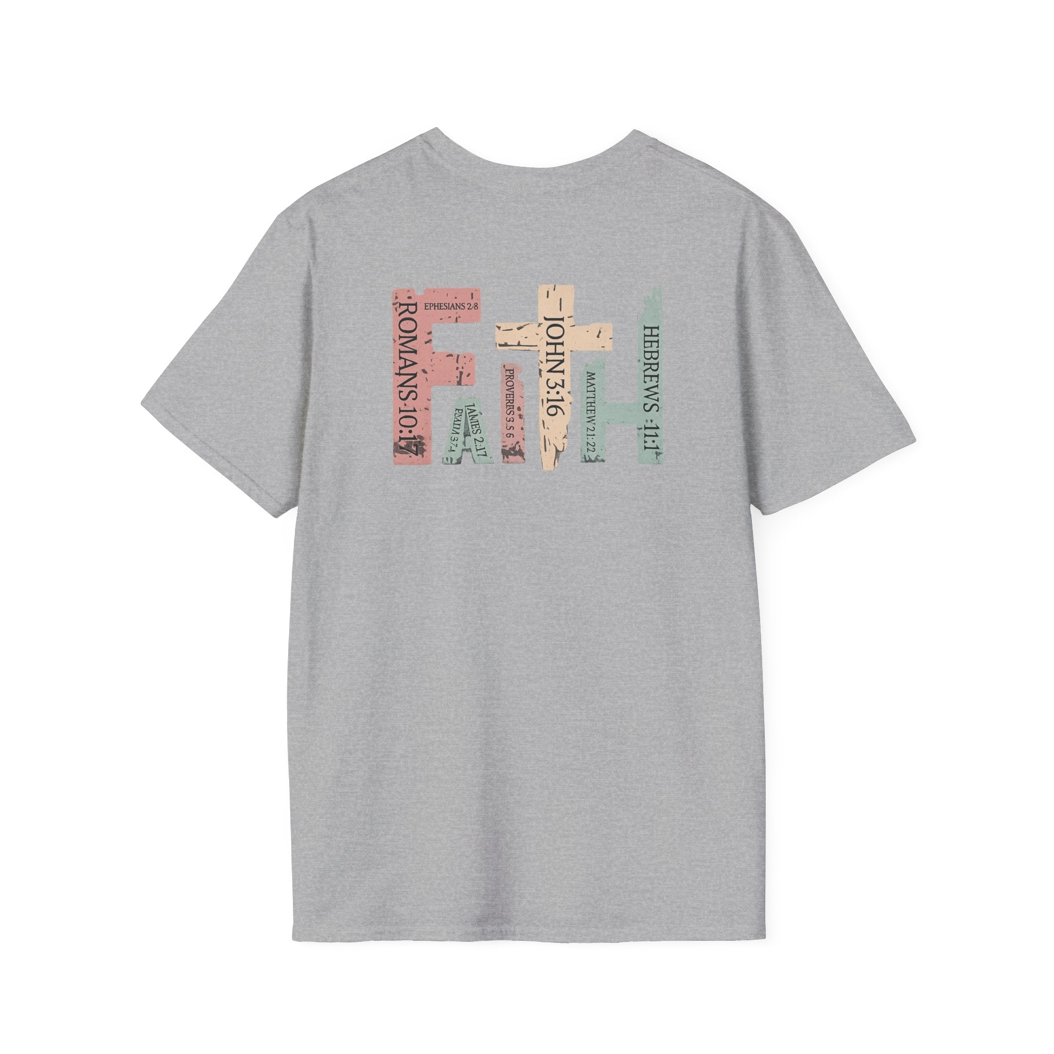 Faith Cross T-Shirt — Christian Faith Graphic Tee with Scripture Text